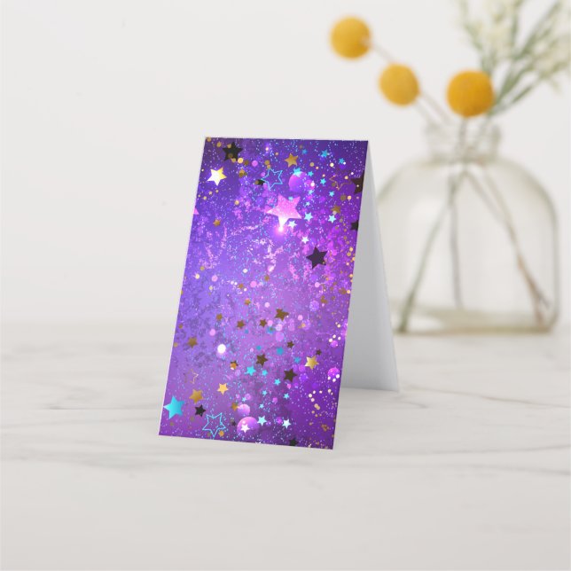 Purple foil background with Stars Loyalty Card (Back)
