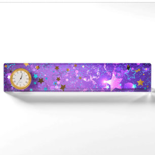 Purple foil background with Stars Nameplate
