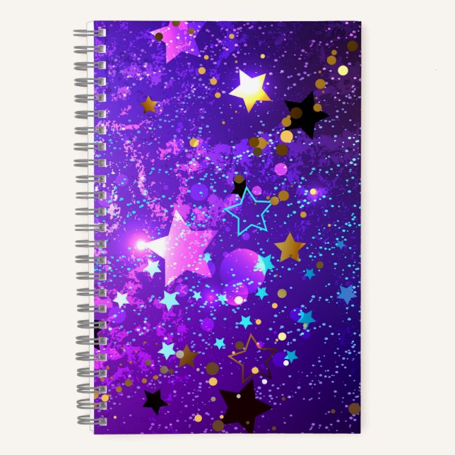 Purple foil background with Stars Notebook (Front)