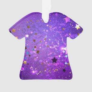 Purple foil background with Stars Ornament