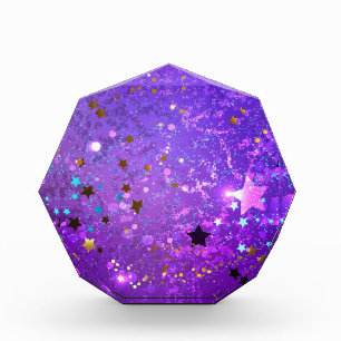 Purple foil background with Stars Photo Block