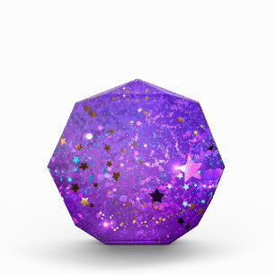 Purple foil background with Stars Photo Block