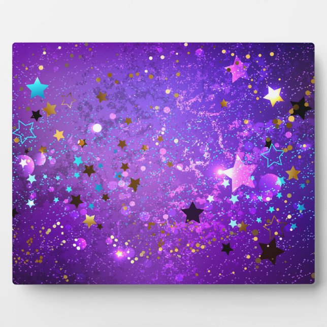 Purple foil background with Stars Plaque (Front)
