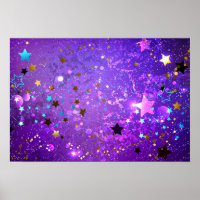 Purple foil background with Stars