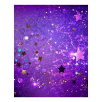 Purple foil background with Stars