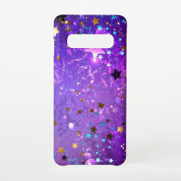 Purple foil background with Stars