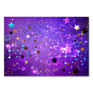 Purple foil background with Stars Table Number