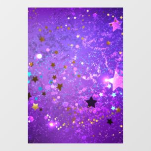 Purple foil background with Stars Window Cling