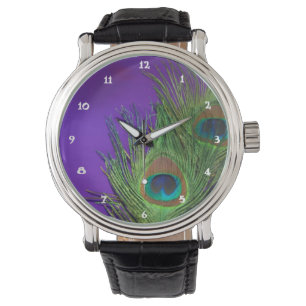 Purple Foil Peacock Watch
