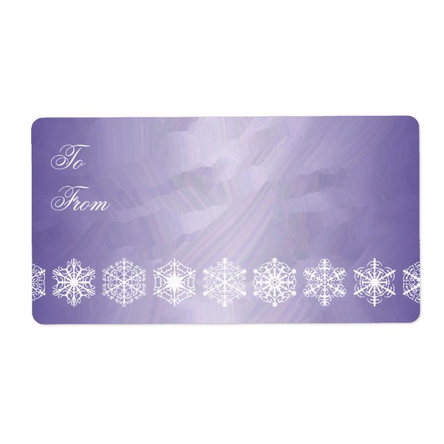 Purple Foil Snowflake Trim Christmas Gift Tag (Front)
