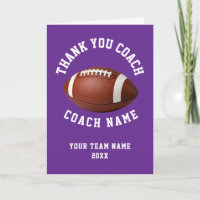 Purple Football Coach Team Appreciation