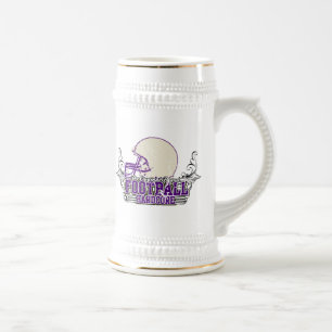 Purple Football Hardcore T-shirts and Gifts Beer Stein