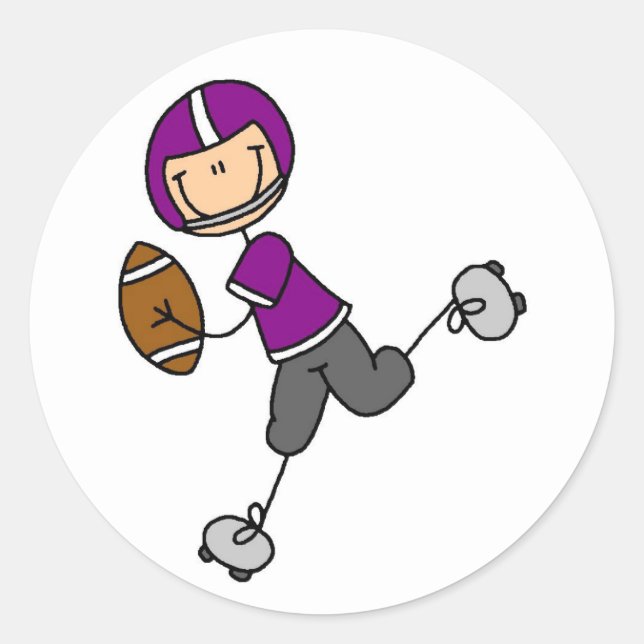 Purple Football Player Sticker (Front)