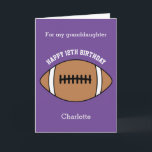 Purple Football Sport 12th Birthday Card<br><div class="desc">A purple personalized football 12th birthday card for granddaughter, daughter, goddaughter, etc. You can easily personalize the front of this sports birthday card with the birthday recipient's age and name. The inside card message and back of the card can also be personalized for the birthday recipient. This football birthday card...</div>