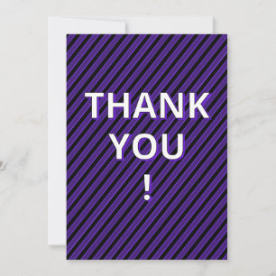 Purple Football Theme Graduation  Thank You Card