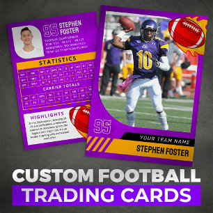 Purple Football Trading Card Sport Player Photo