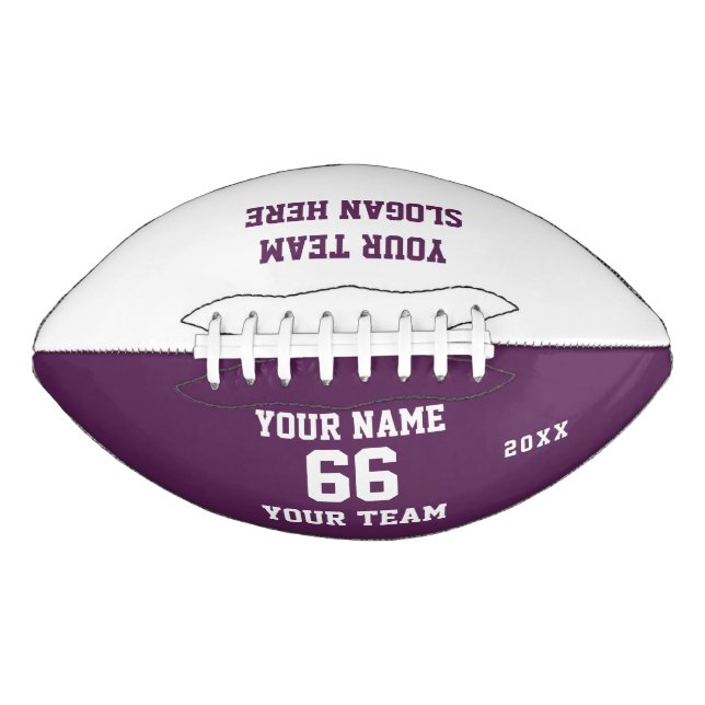 Purple Football with Name, Number, Team (Front)