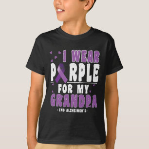 Purple For Grandpa Alzheimerheimer Heimers Awarene T-Shirt