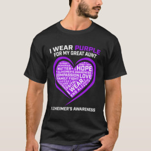 Purple For My Great Aunt Alzheimers Awareness Fami T-Shirt