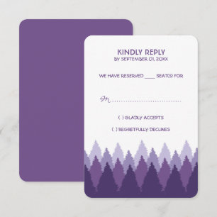 Purple Forest Range Woodland Wedding RSVP Card