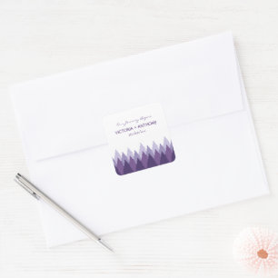 Purple Forest Range Woodland Wedding Square Sticker