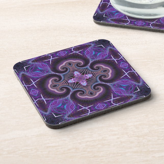 Purple Fractal Artistry Coaster (Left Side)