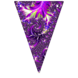 Purple Fractal Bunting Flags