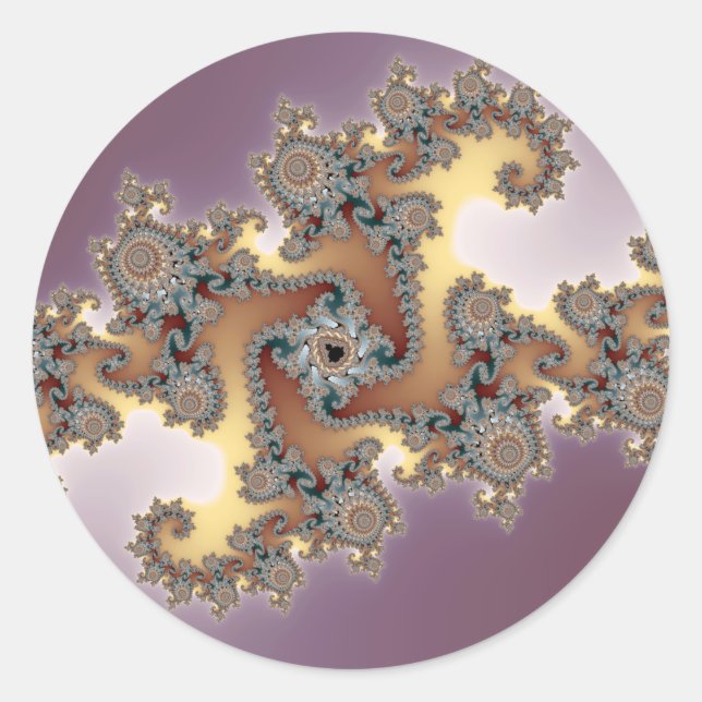 Purple - Fractal Classic Round Sticker (Front)