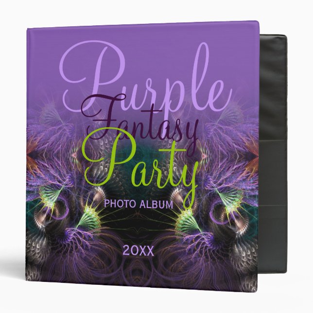 Purple Fractal Fantasy Party Binder (Front/Inside)