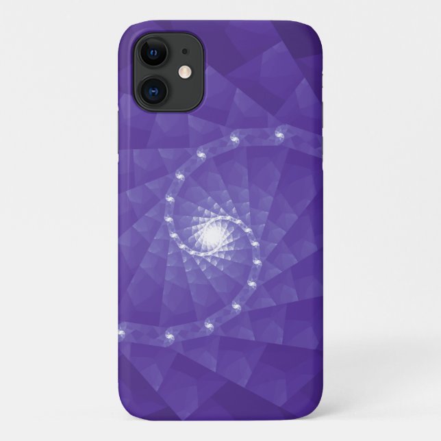 Purple Fractal Geometric Case-Mate iPhone Case (Back)