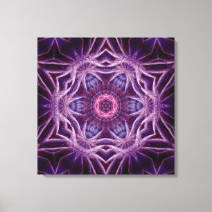 Purple Fractal Hexagon Star  Canvas Print