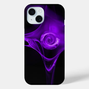 PURPLE FRACTAL ROSE iPhone 15 CASE