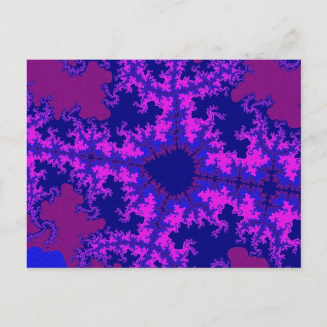 Purple Fractal Splash Postcard (Front)