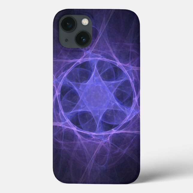 Purple Fractal Star Of David Case-Mate iPhone Case (Back)