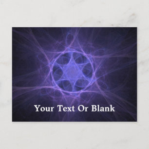 Purple Fractal Star Of David Postcard