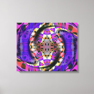 Purple Fractal Wrapped Canvas