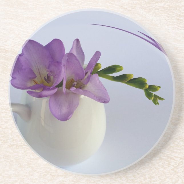 purple freesia buds coaster (Front)