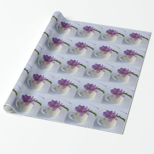 purple freesia buds wrapping paper