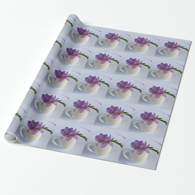 purple freesia buds wrapping paper (Unrolled)