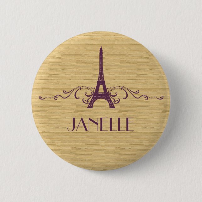 Purple French Flourish Button (Front)