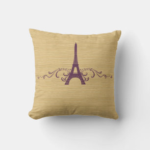 Purple French Flourish Pillow