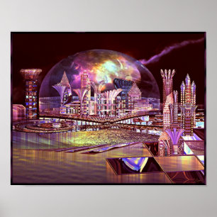 Purple Fringing Sphere Print