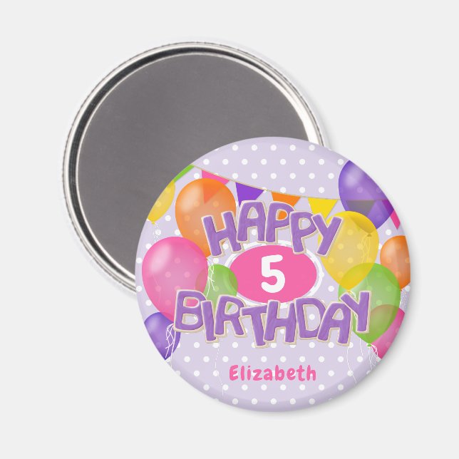 purple frosted cookies w balloons happy birthday magnet (Front/Back)