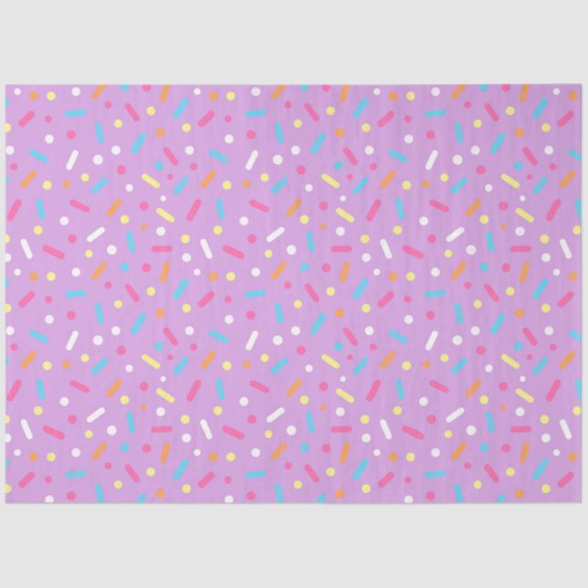 Purple Frosting Icing & Doughnut Sprinkles Tissue Paper (Front)