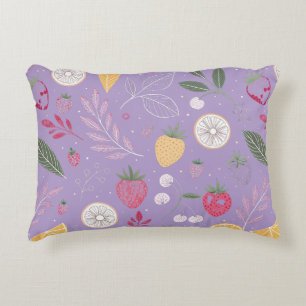 “Purple Fruit Floral Accent Pillow” Pillow