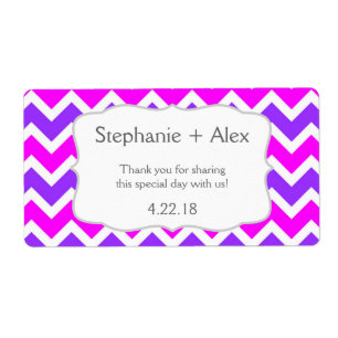Purple Fuchsia Chevron Water Bottle customize it!