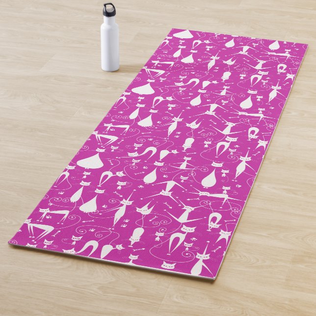 Purple Funny Kitty Cat Fitness Yoga Mat (In Situ)