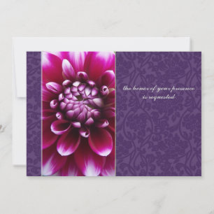 Purple Fuschia Dahlia Wedding Invitation