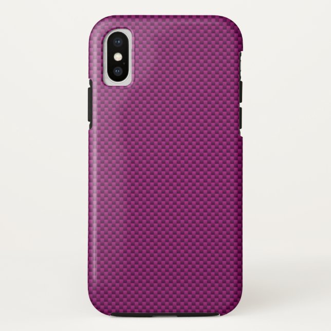 Purple Fushia Carbon Fibre Print Case-Mate iPhone Case (Back)