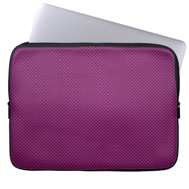 Purple Fushia Carbon Fibre Style Decor  Laptop Sleeve (Front)